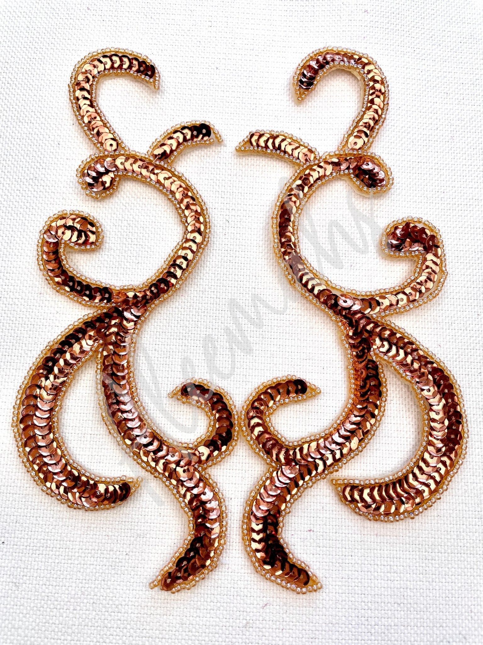 P - 044: Light Copper sequin and bead pair - Aleemahs