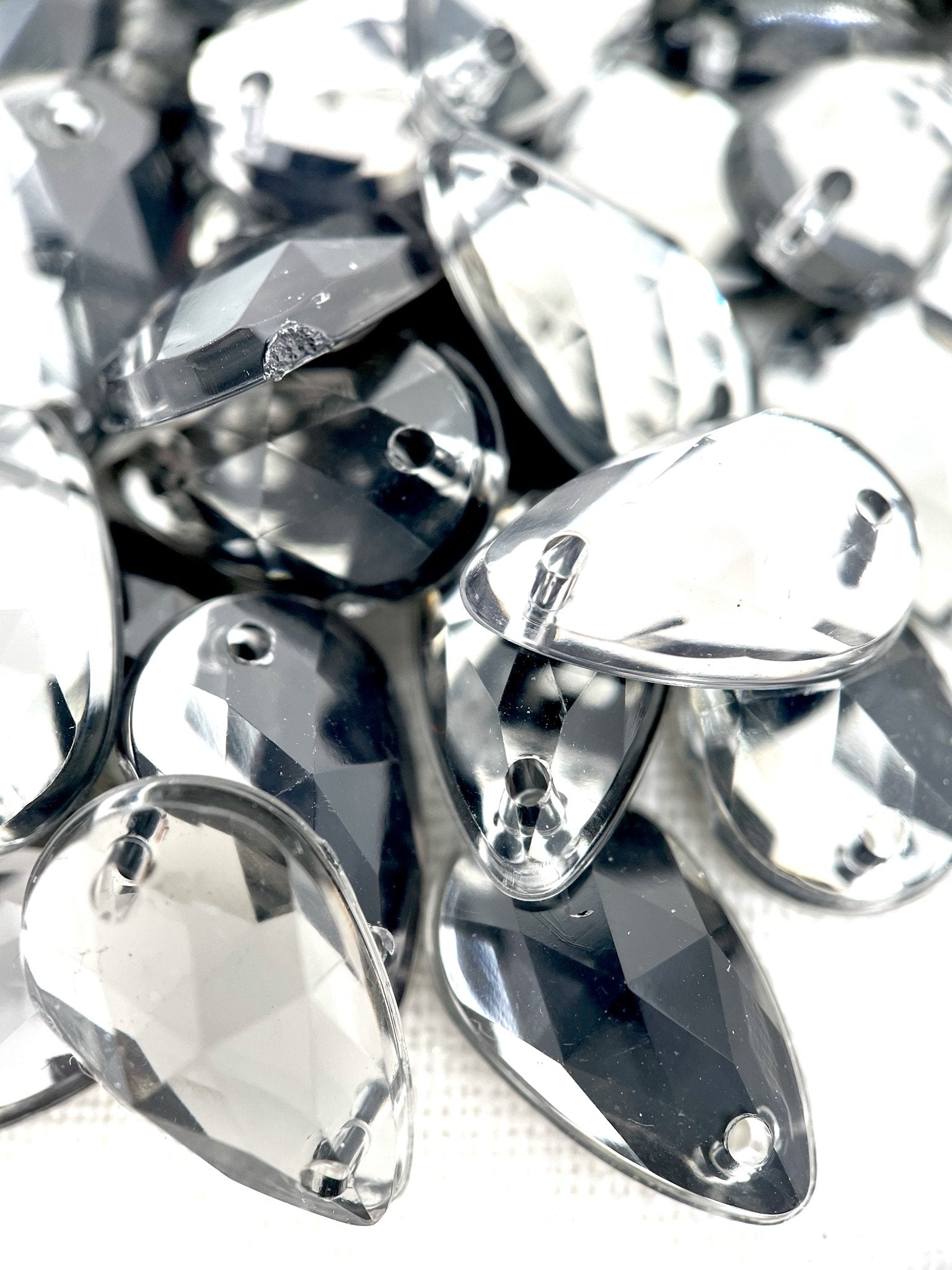 Black Diamond Teardrop Acrylic Jewel