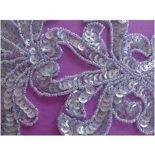 A - 046: Ice blue crystal long applique - Aleemahs