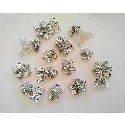 A - 093: Silver sequin and bead sash - Aleemahs