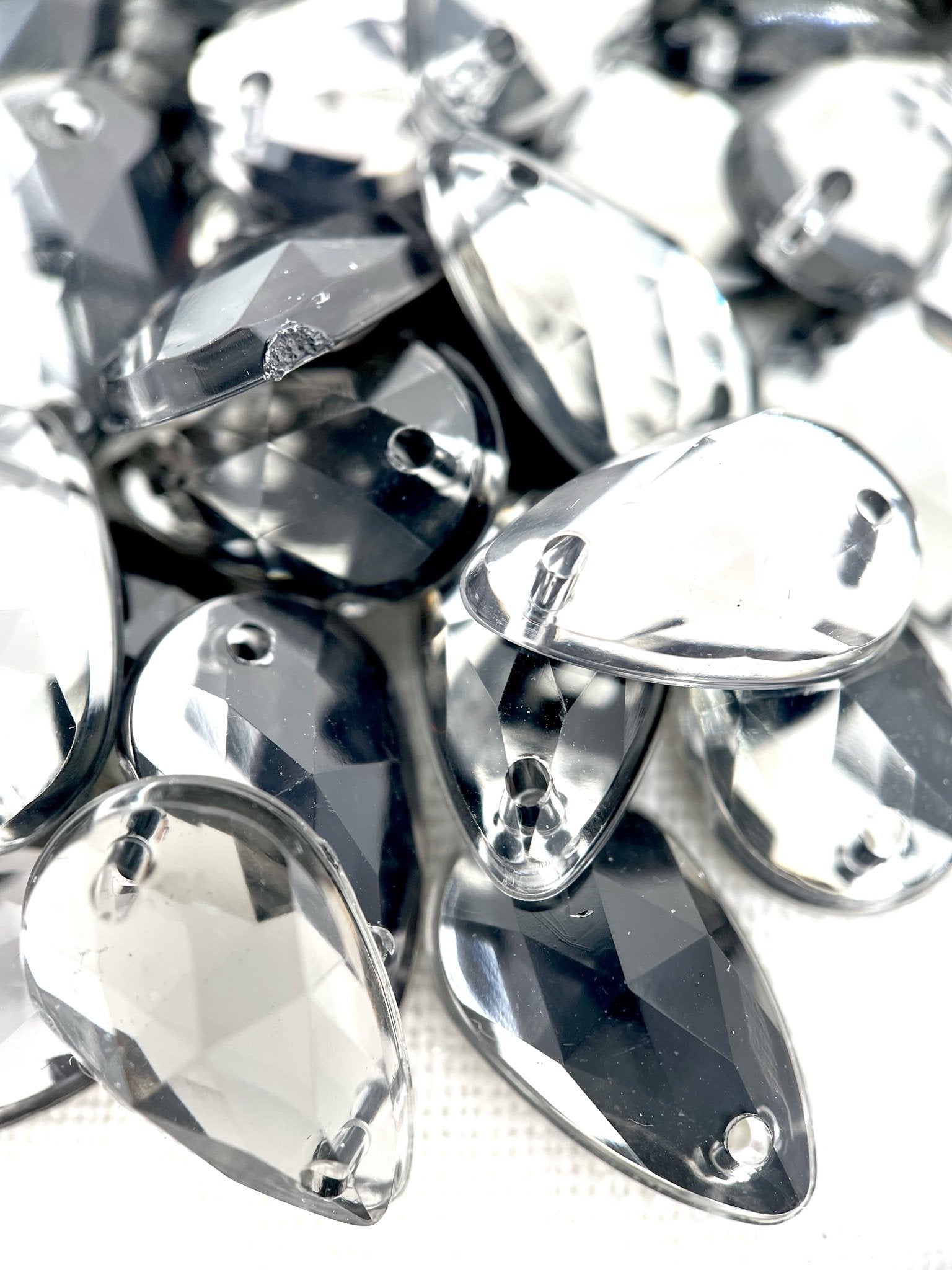 Black Diamond Teardrop Acrylic Jewel - Aleemahs