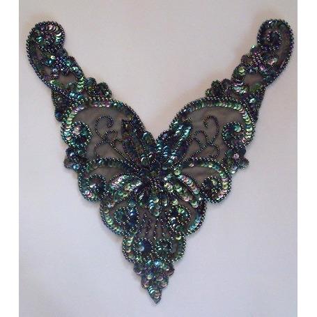 BN - 015: Black Iris Bodice applique - Aleemahs