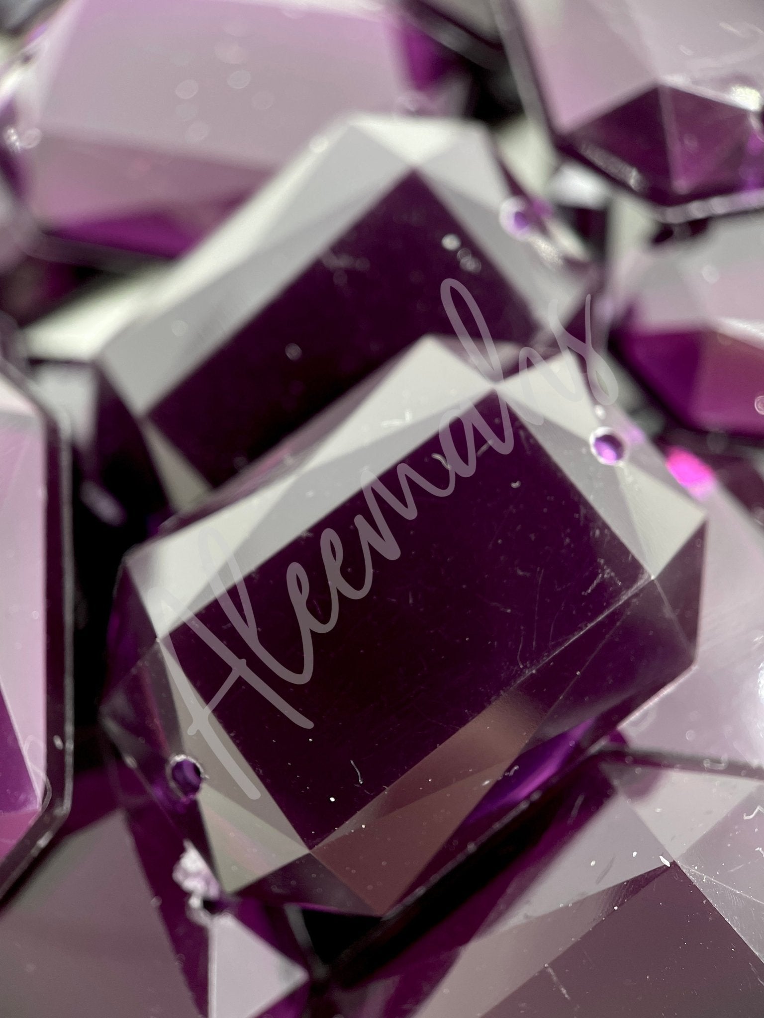 Dark Magenta Rectangle Acrylic Jewel - Aleemahs