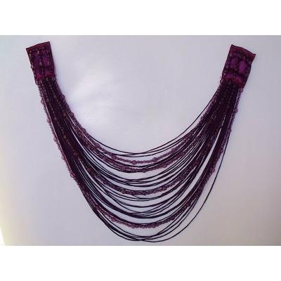 F - 017, Grape fringe and bead looped applique. - Aleemahs