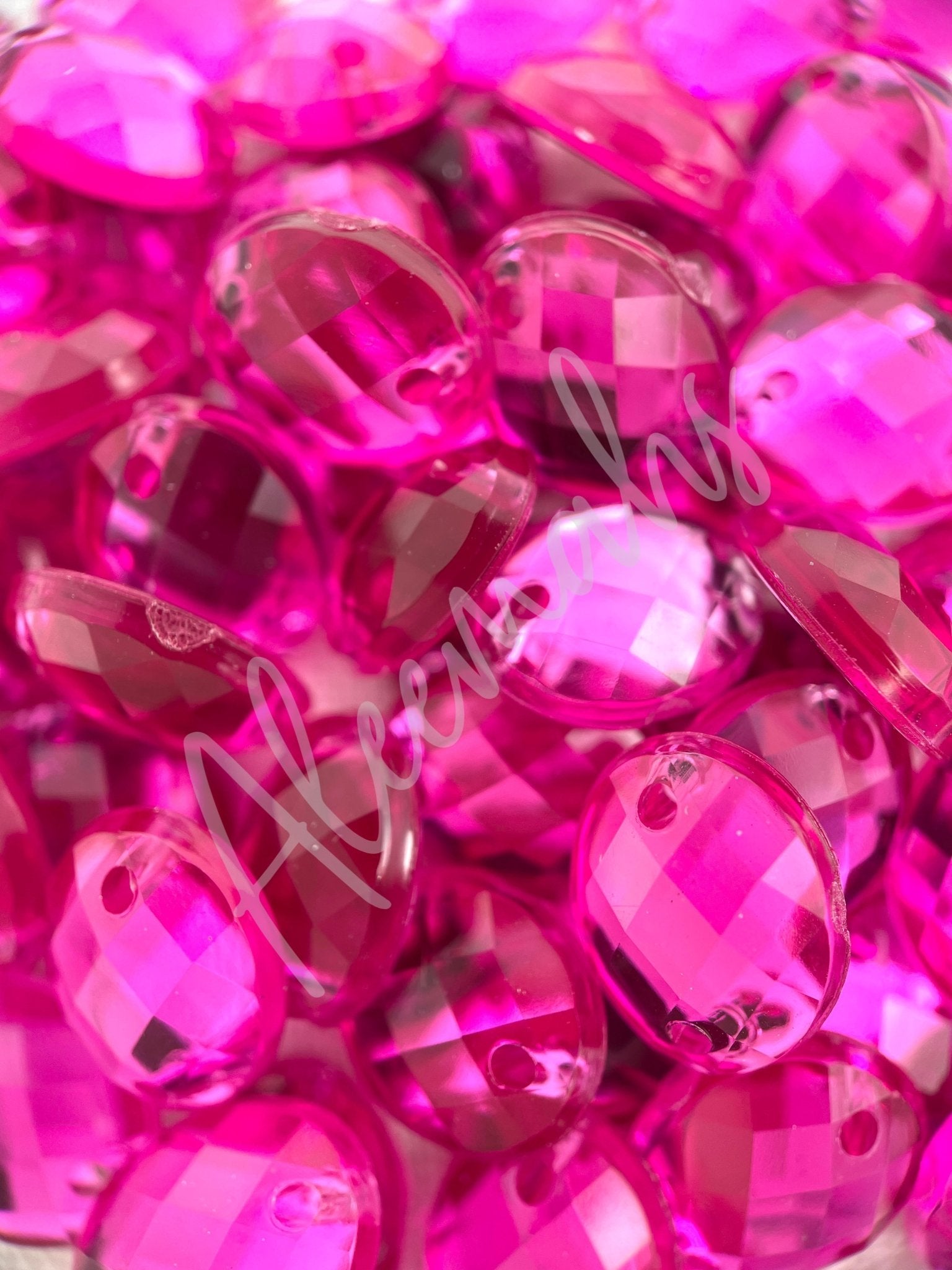 Fuchsia Oval Acrylic Jewel - Aleemahs