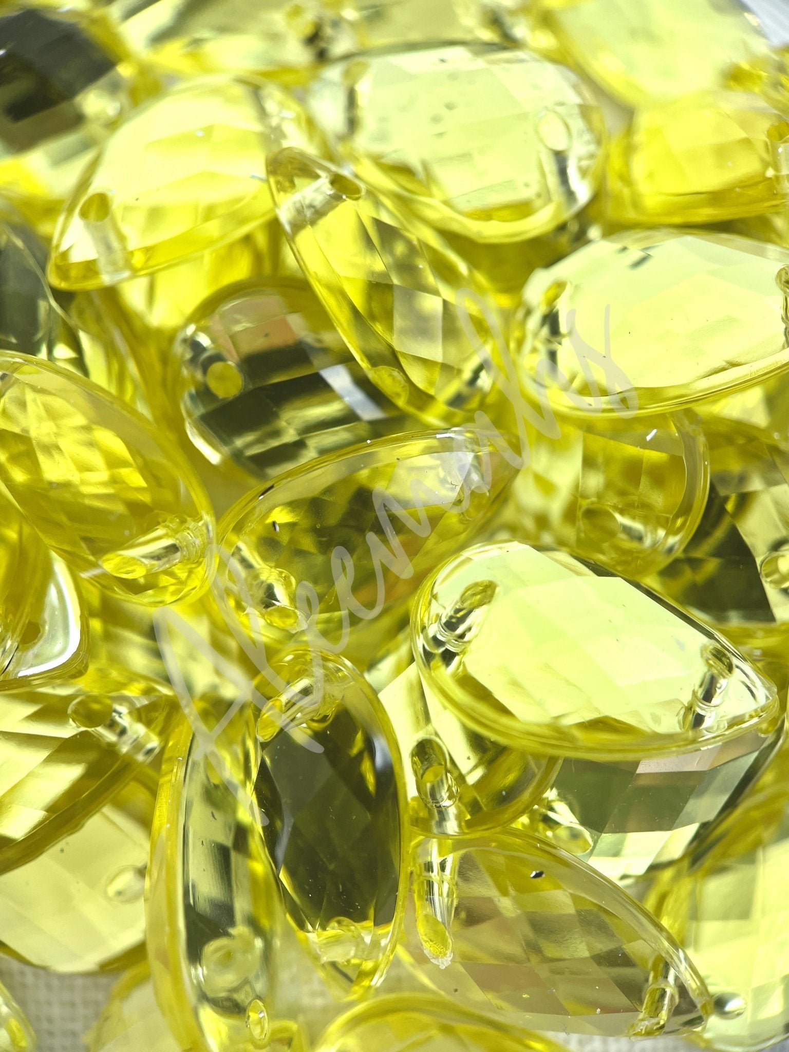 Lemon Teardrop Acrylic Jewel - Aleemahs