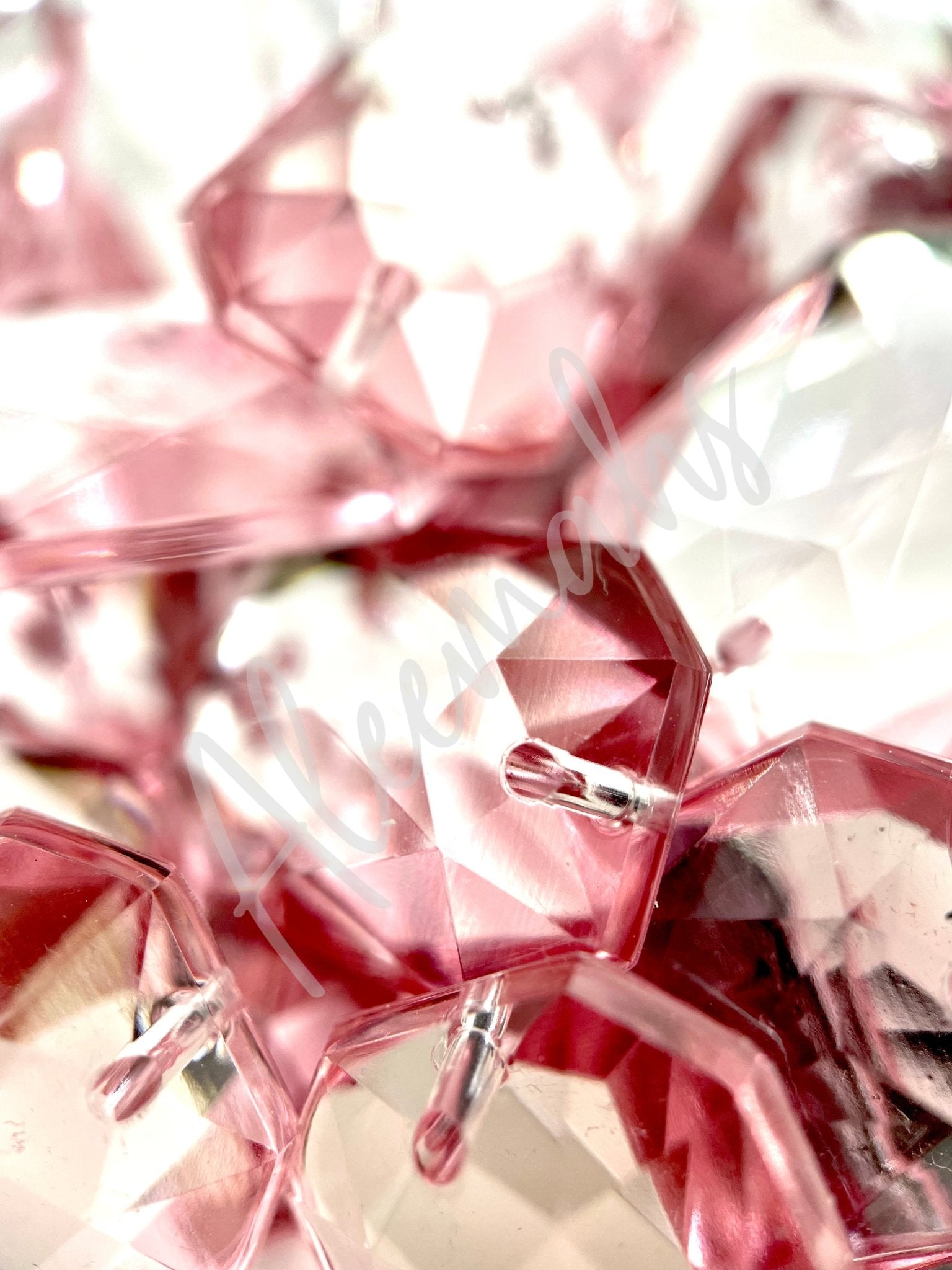 Light Rose Rectangle Acrylic Jewel - Aleemahs