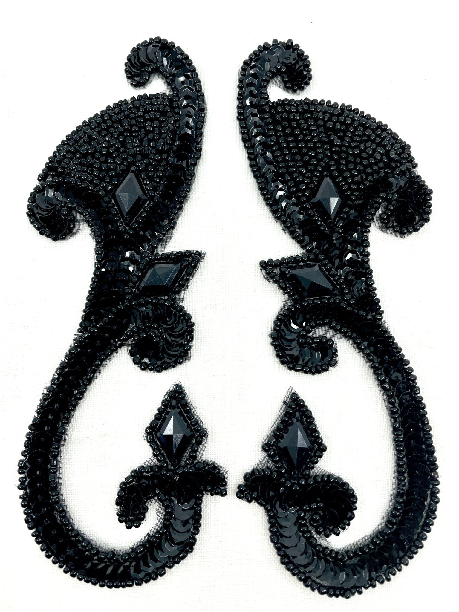 P - 033 Black sequin, bead and jewel pair - Aleemahs