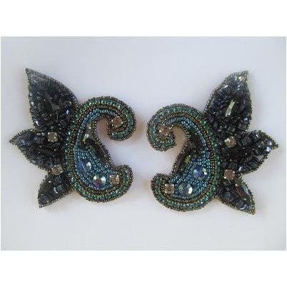 P - 042 small blue scalloped pair - Aleemahs