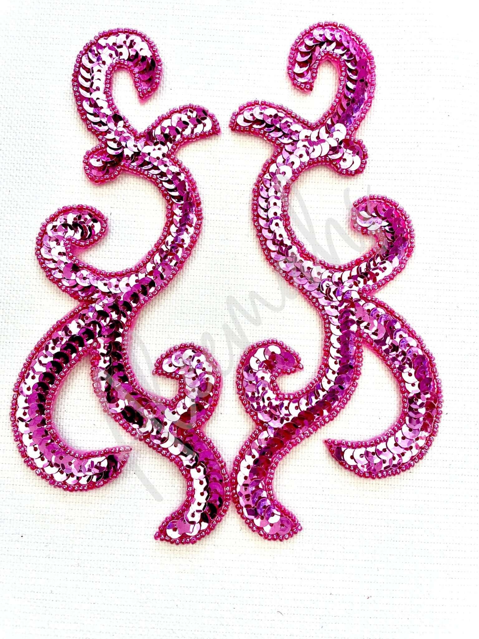 P - 044 Pink sequin and bead pair - Aleemahs