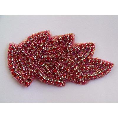 R - 100 Red and Pink Iris Rhinestone Applique - Aleemahs