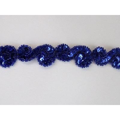 T - 001 Blue sequin and bead S trim - Aleemahs