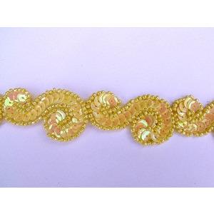 T - 001 Yellow iris sequin S trim - Aleemahs