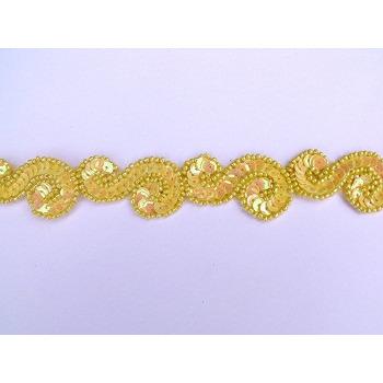 T - 001 Yellow iris sequin S trim - Aleemahs