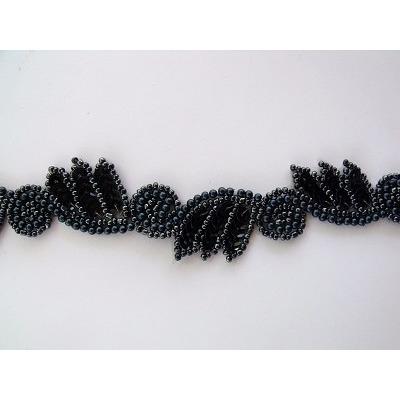 T - 015 Black leaf and swirl trim - Aleemahs