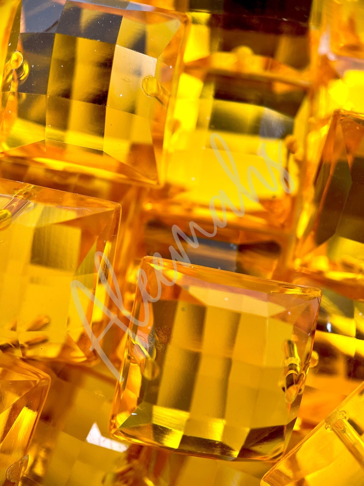 Topaz Square Acrylic Jewel - Aleemahs