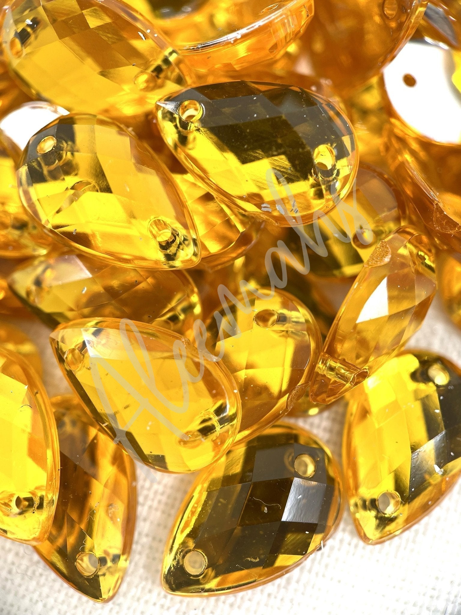 Topaz Teardrop Acrylic Jewel - Aleemahs