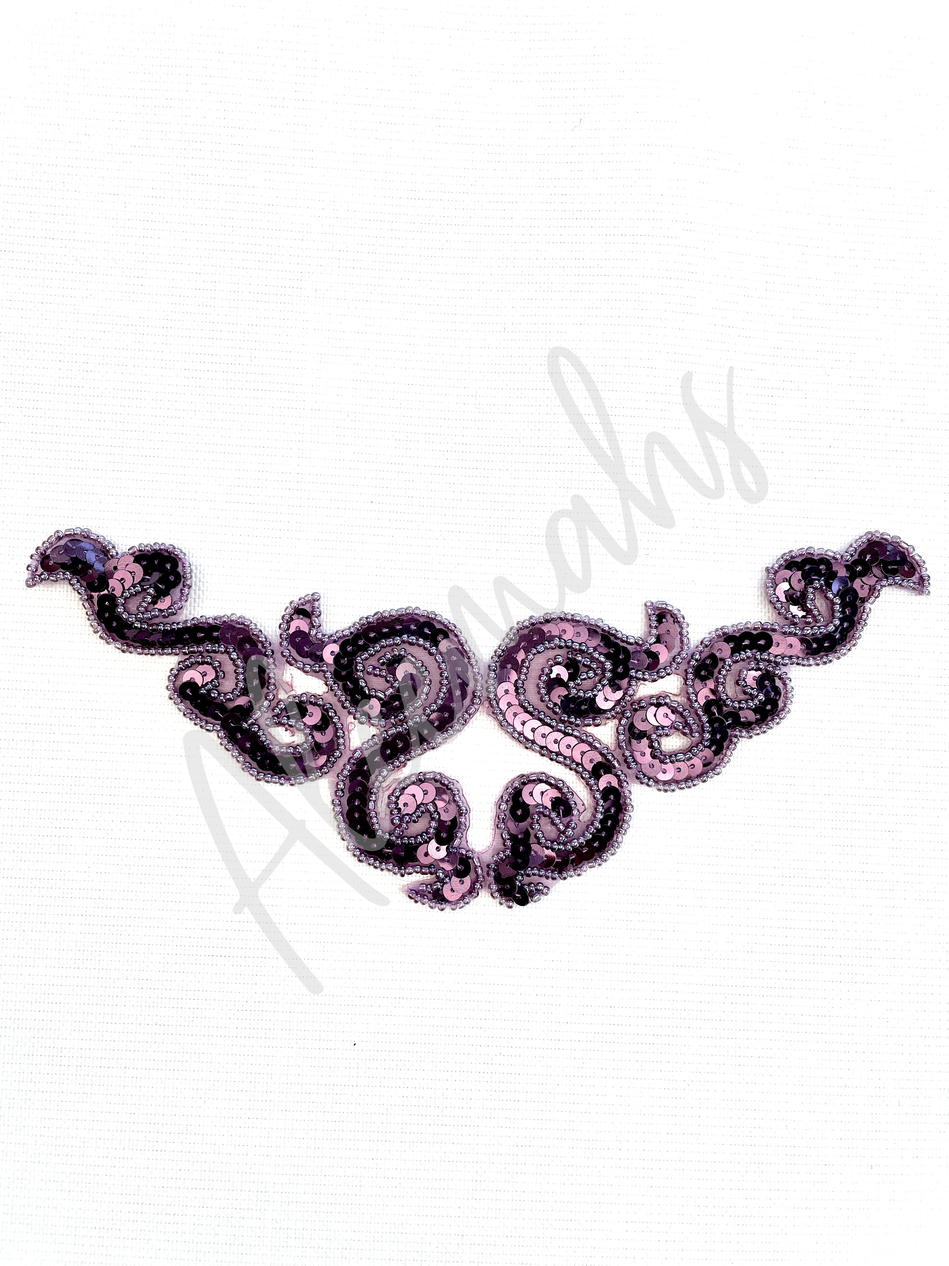 A-107: Old Mauve sequin and bead applique