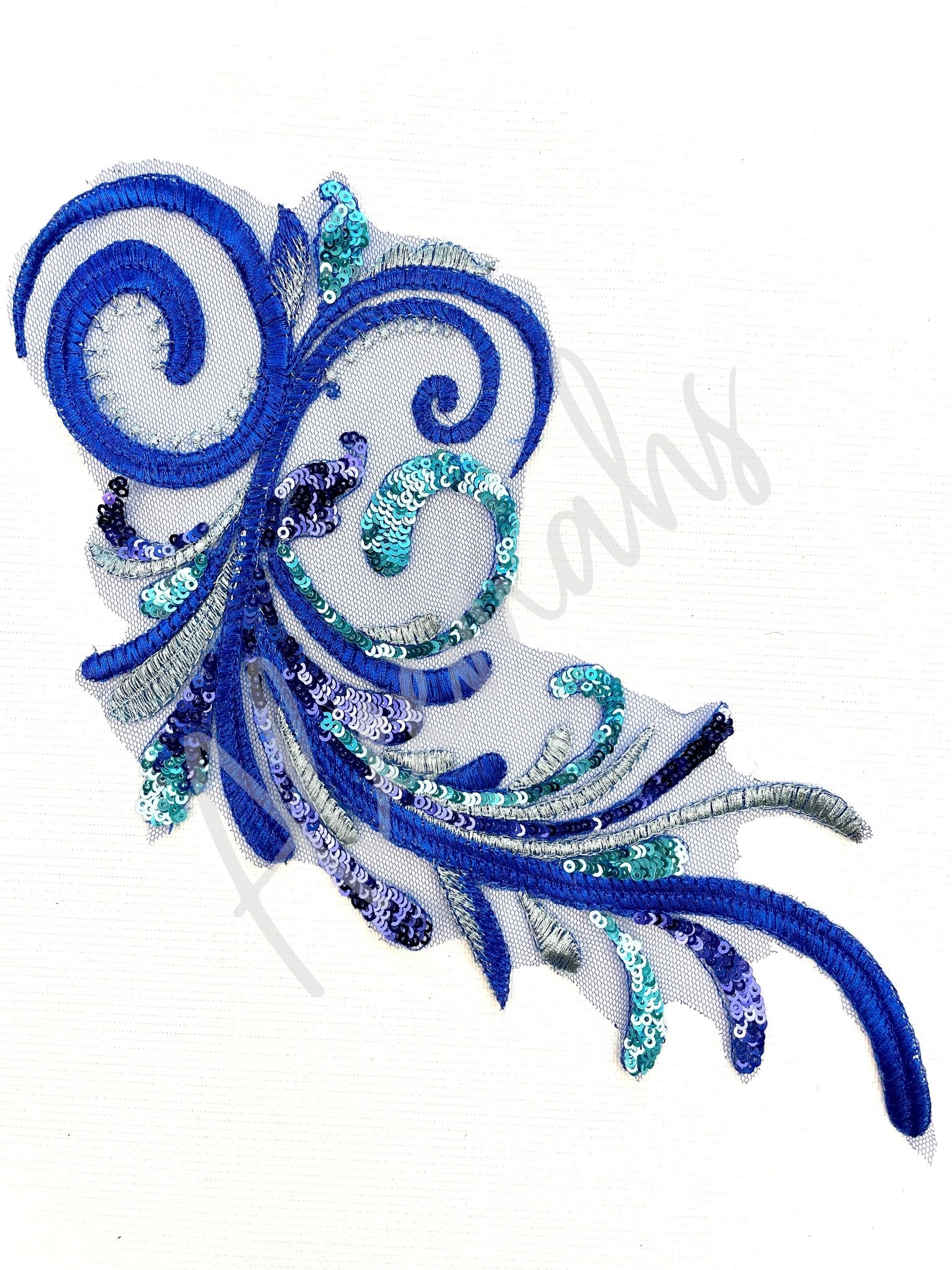LA - 069: Blue swirl applique - Aleemahs