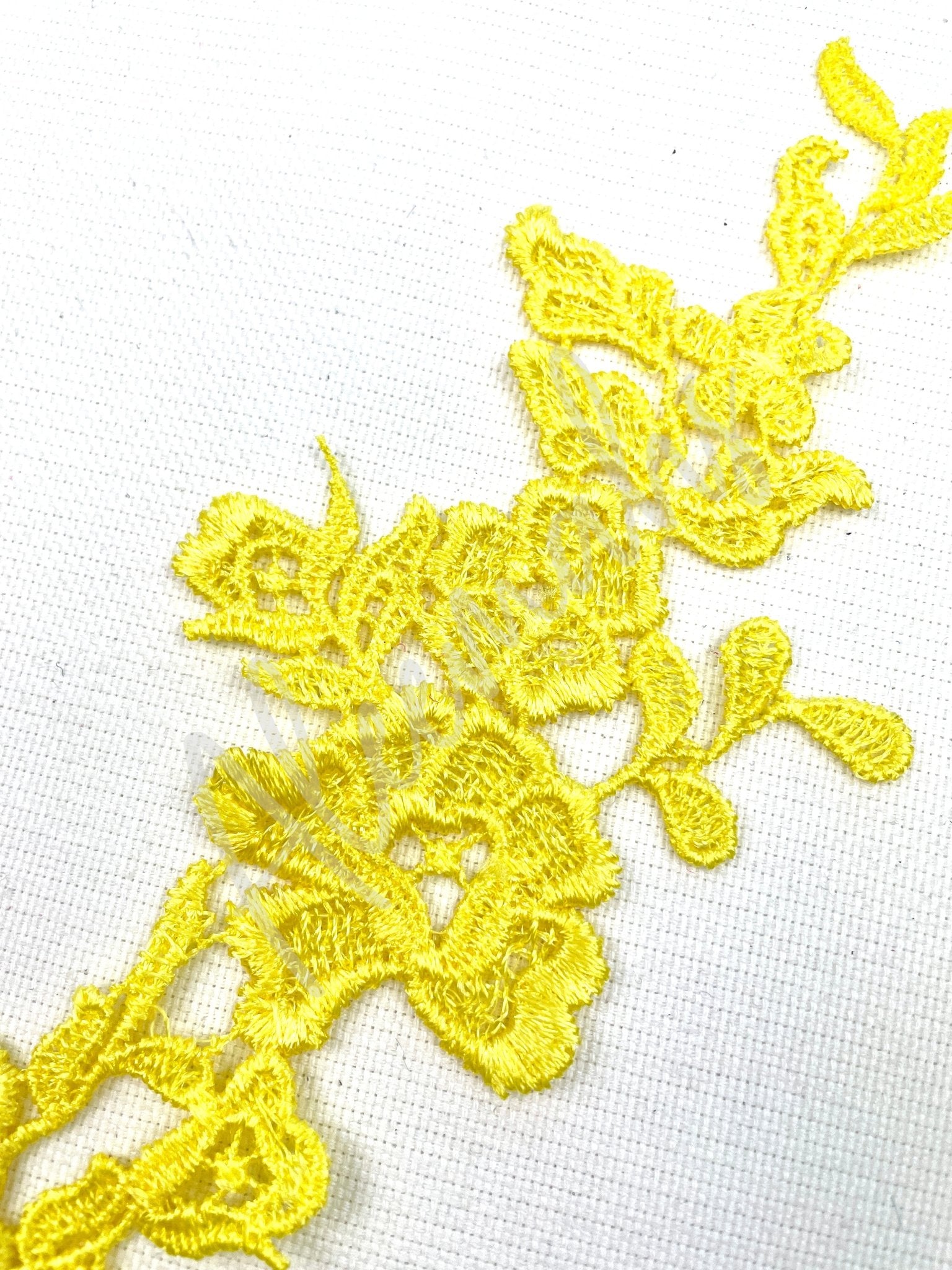 LA - 875: Lace applique Yellow - Aleemahs