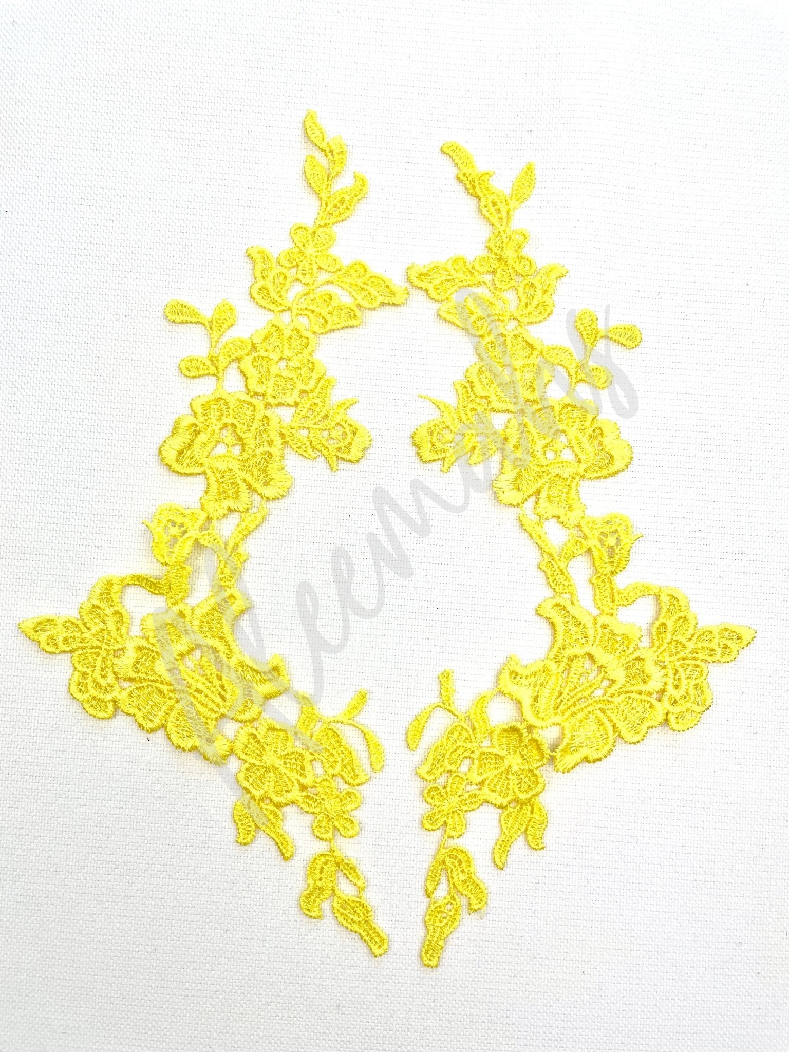 LA - 875: Lace applique Yellow - Aleemahs