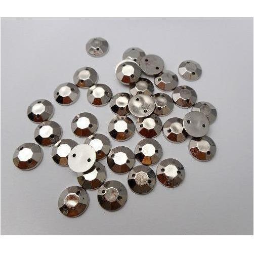 Silver Round 10mm Acrylic Jewel
