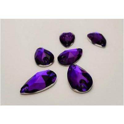 Purple Teardrop 11 x 18mm Glass Jewel
