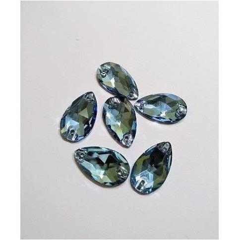 Light Blue  Teardrop 11 x 18mm Glass Jewel