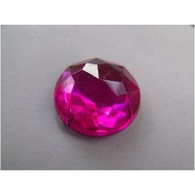 Dark Fuchsia Round Acrylic Jewel