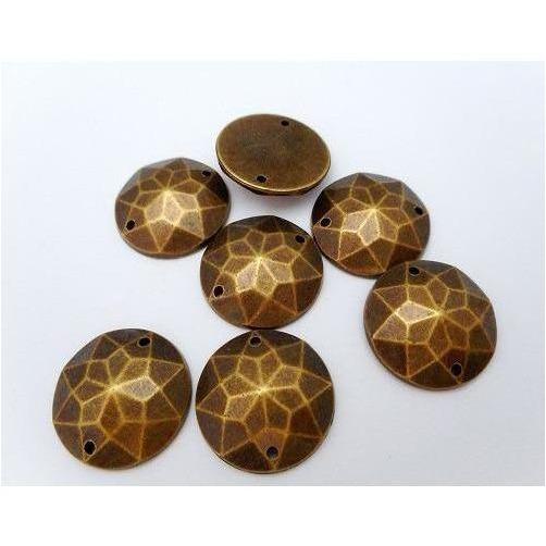 Bronze Round 20mm Acrylic Jewel