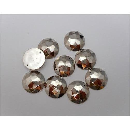 Silver Round 20mm Acrylic Jewel