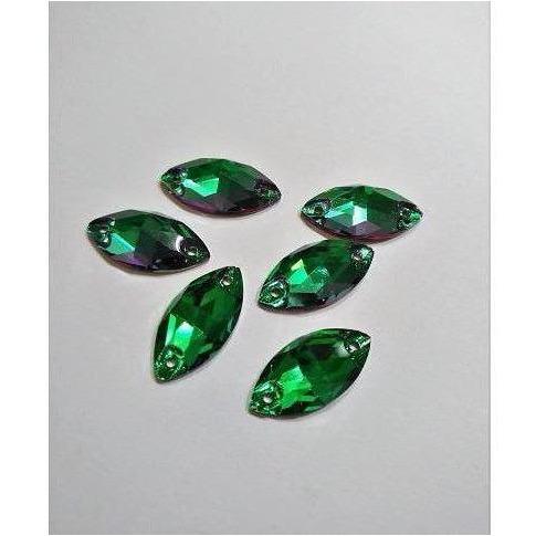 Emerald Eye 9 x 18mm Glass Jewel