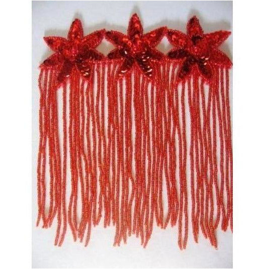f-013-red-sequin-and-bead-3-flower-fringed-applique