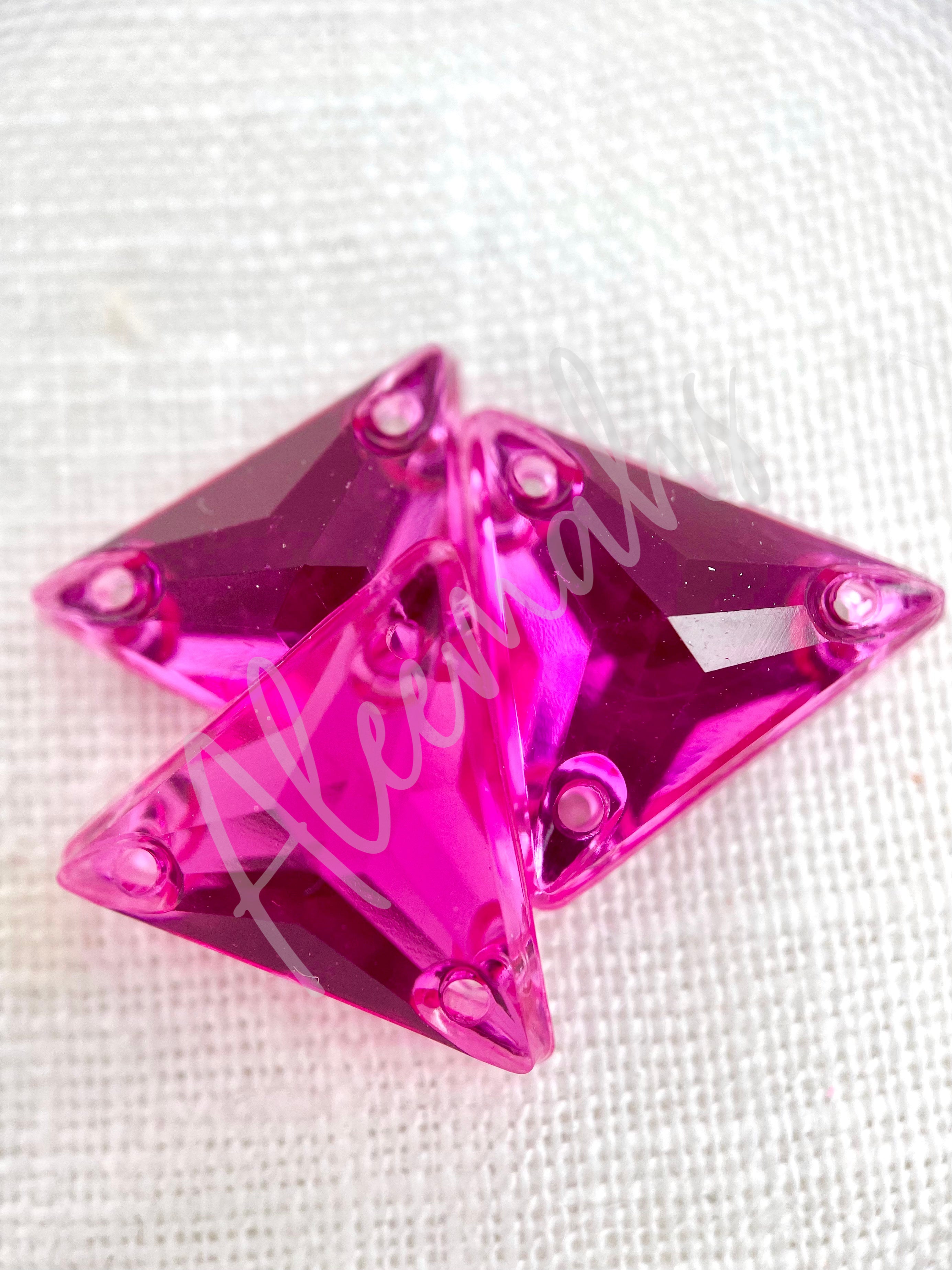Fuchsia Triangle Acrylic Jewel