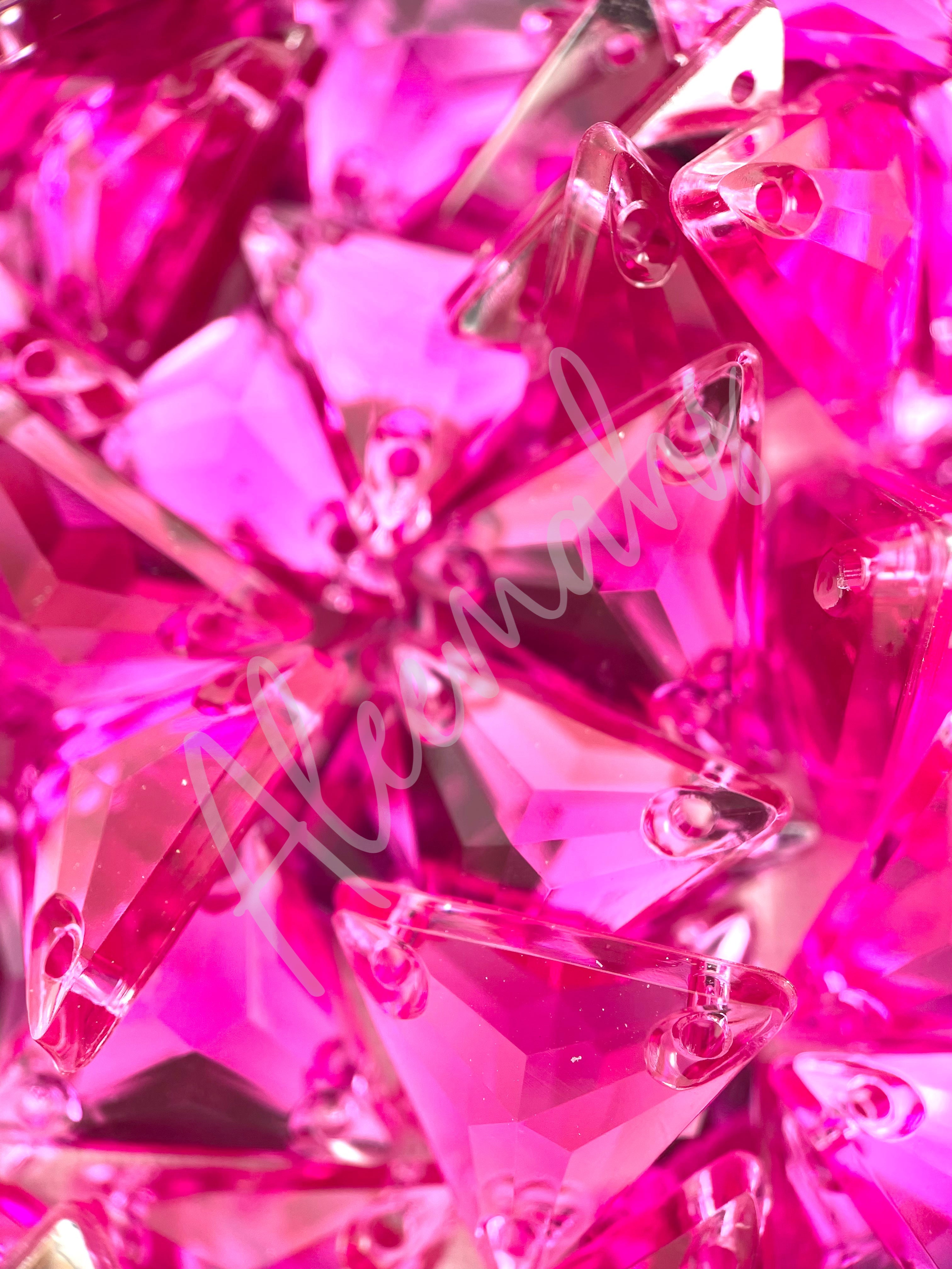 Fuchsia Triangle Acrylic Jewel