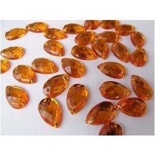 Amber Teardrop Acrylic Jewel