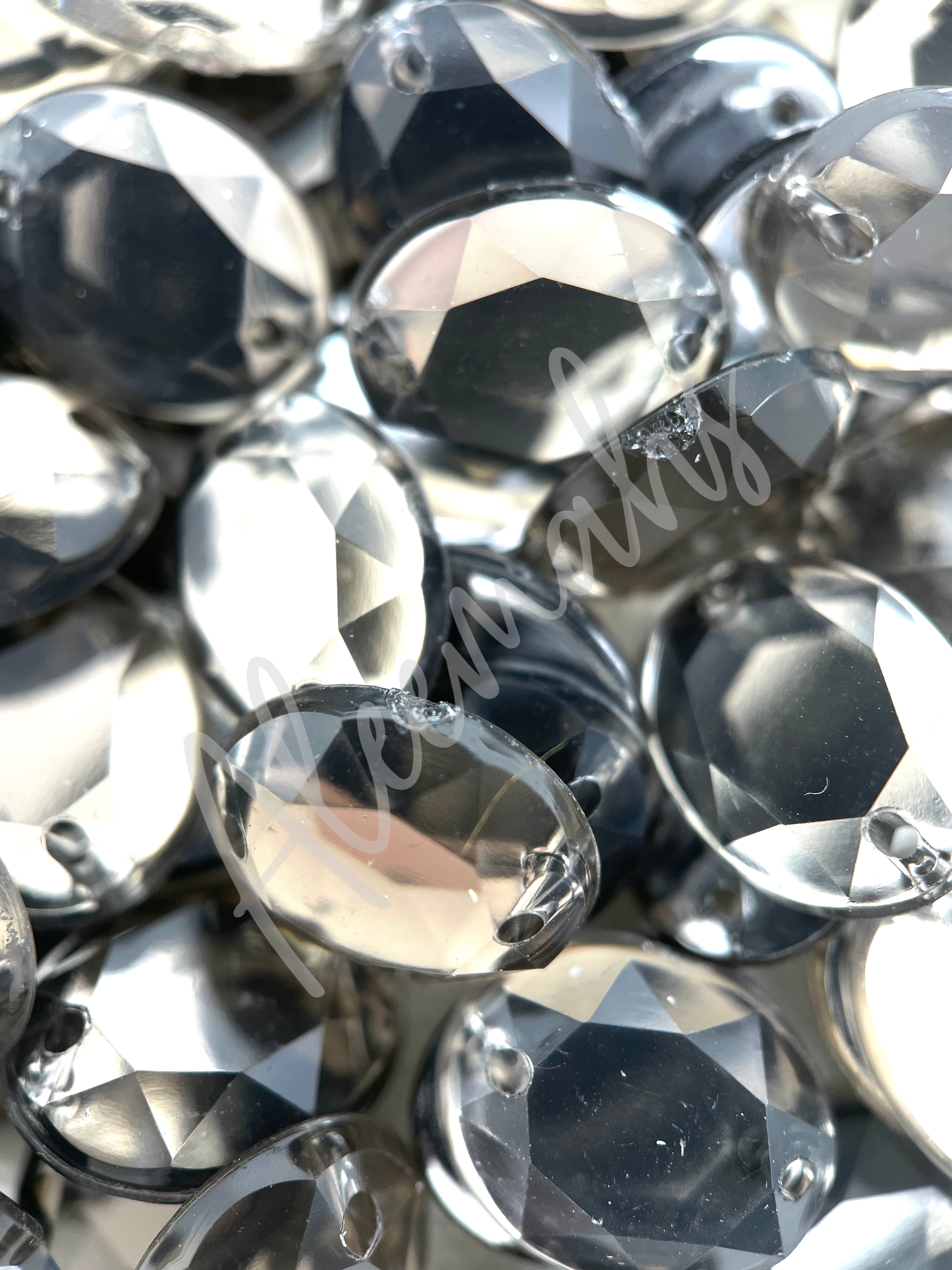 Black Diamond Oval Acrylic Jewel