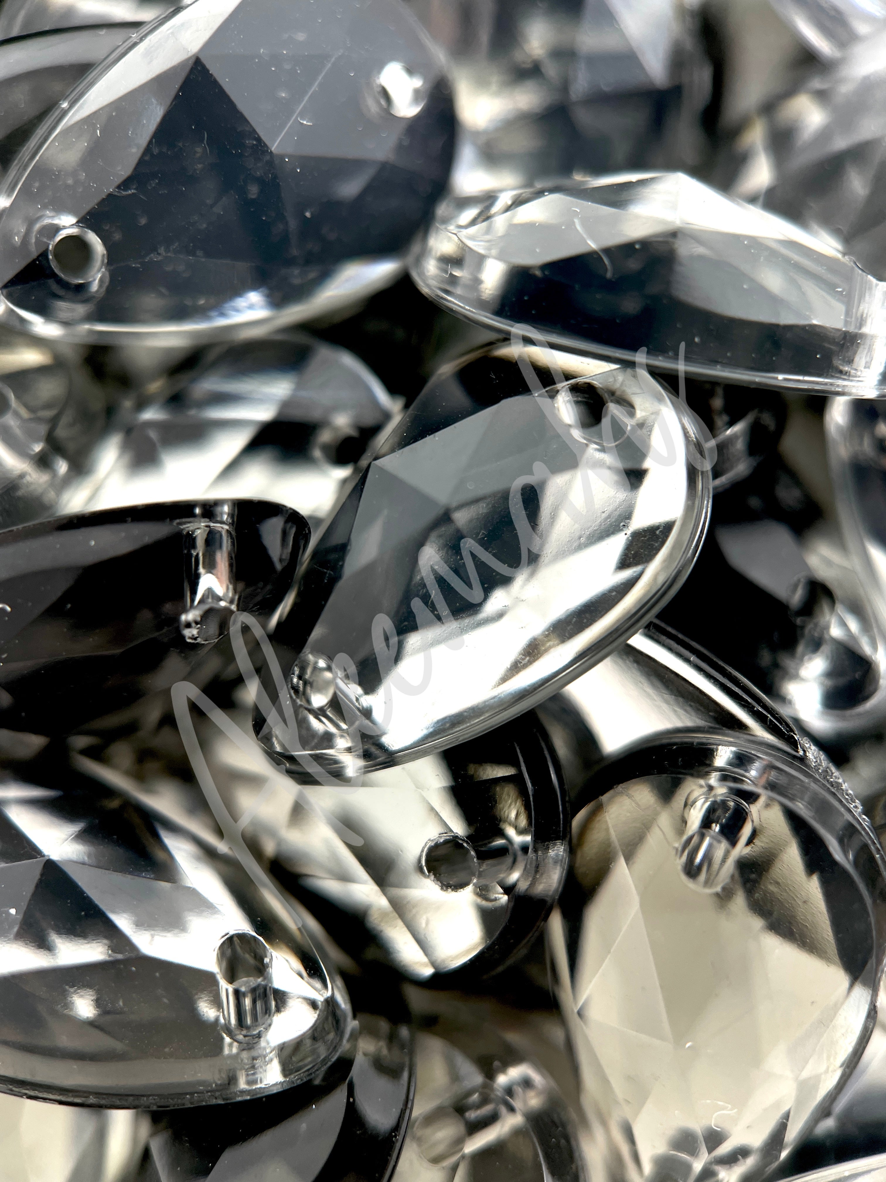 Black Diamond Teardrop Acrylic Jewel