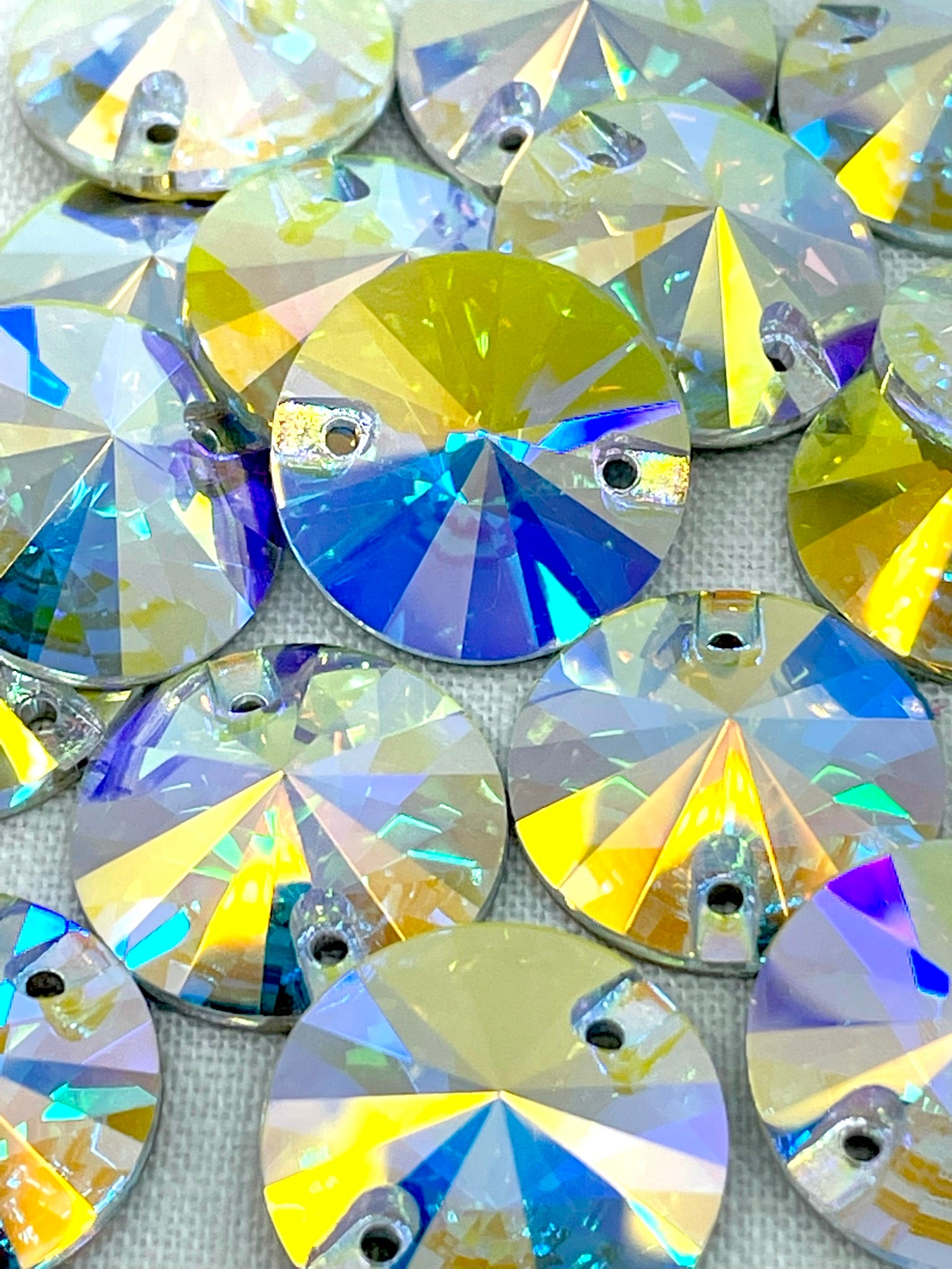 Crystal AB  Round 18mm Glass Jewel