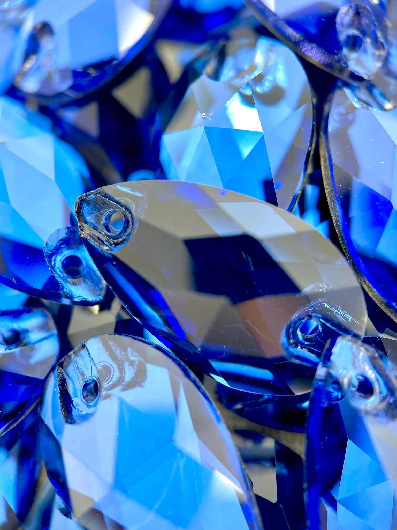 Sapphire Teardrop 11 x 18mm Glass Jewel