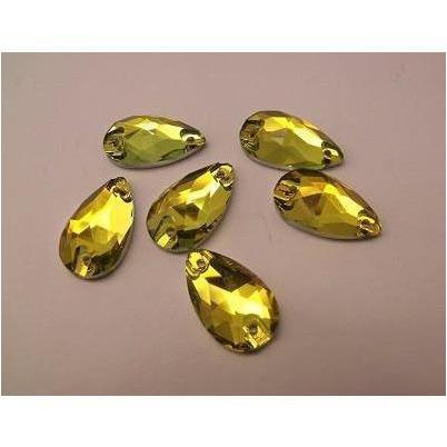 Light Topaz  Teardrop 11 x 18mm Glass Jewel