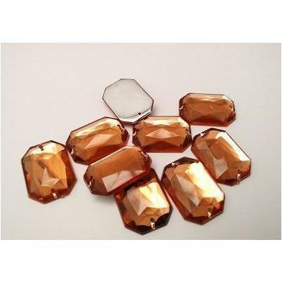 Toffee Rectangle Acrylic Jewel