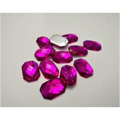 Dark Fuchsia Rectangle Acrylic Jewel