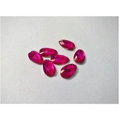Fuchsia Teardrop 11 x 18mm Glass Jewel