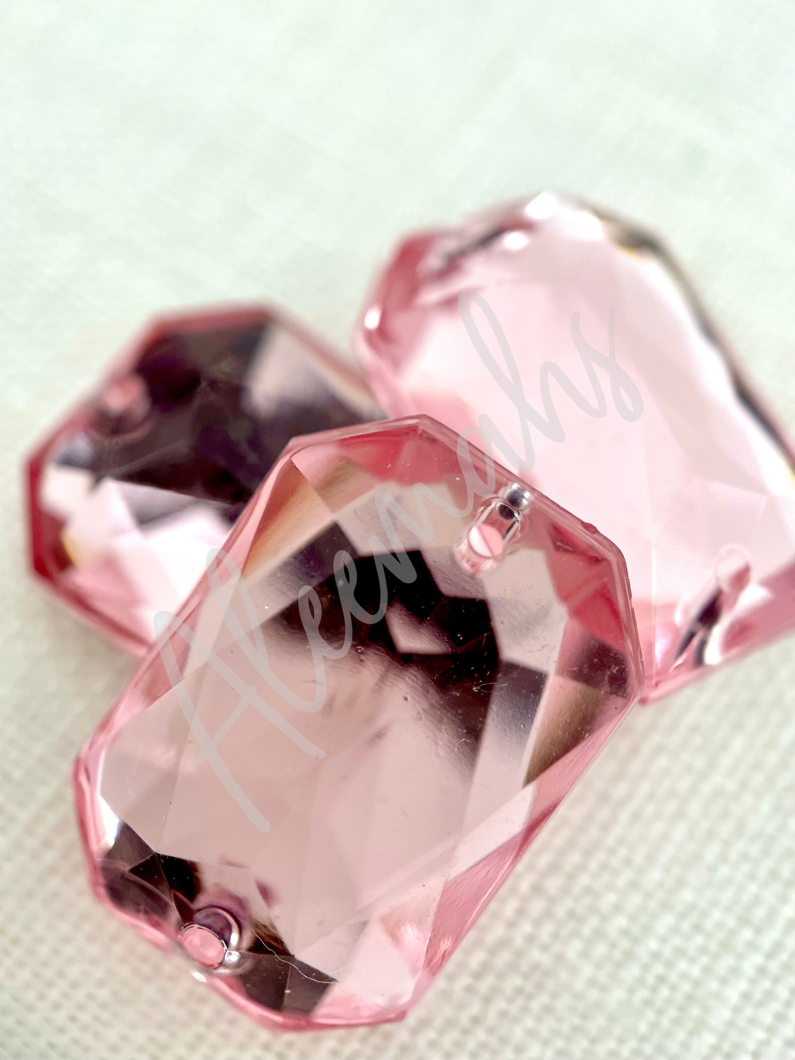 Light Pink Rectangle Acrylic Jewel