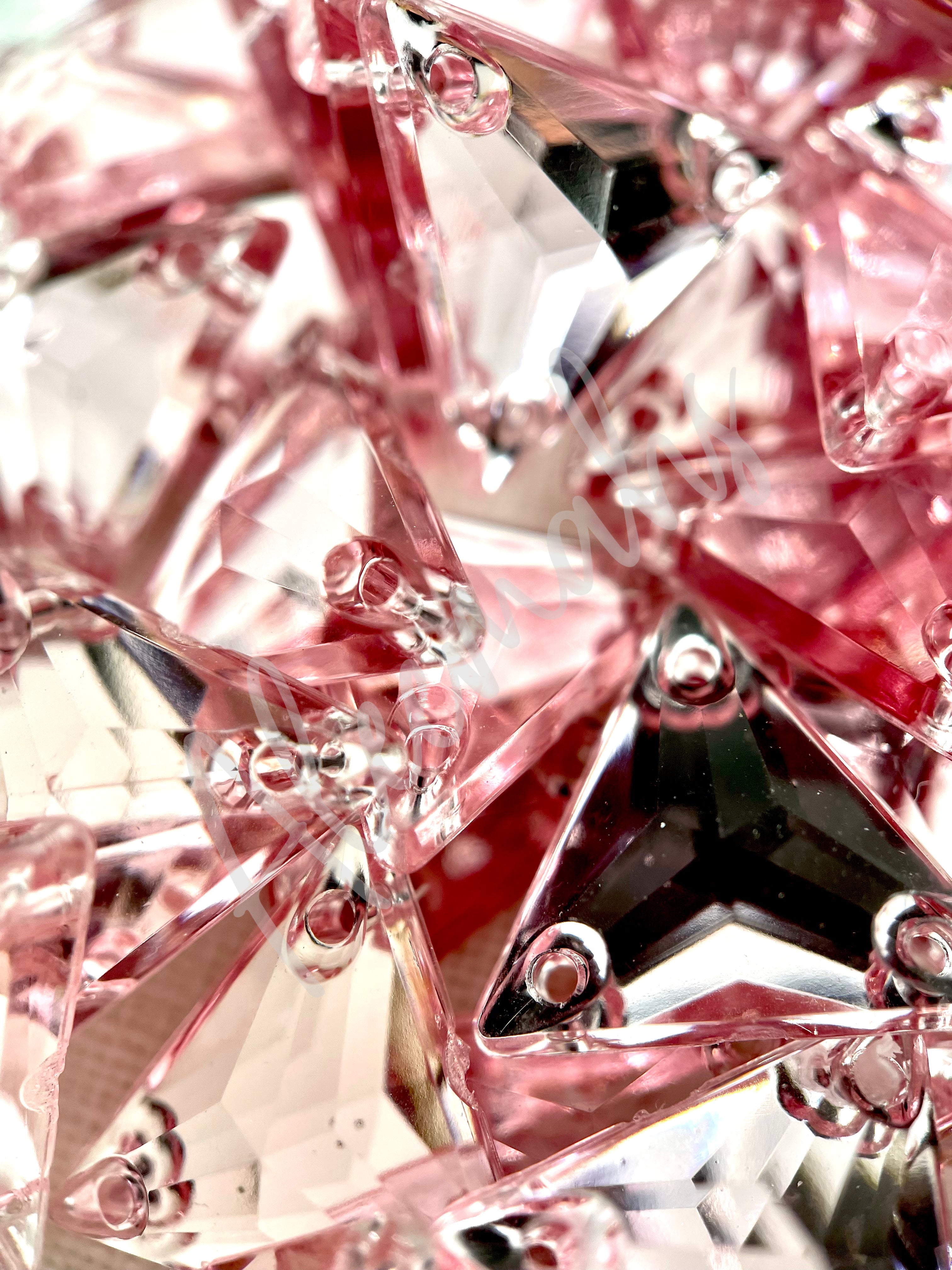 Light Rose Triangle 12mm Acrylic Jewel