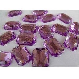 Lilac Rectangle 13 x 18mm Acrylic Jewel