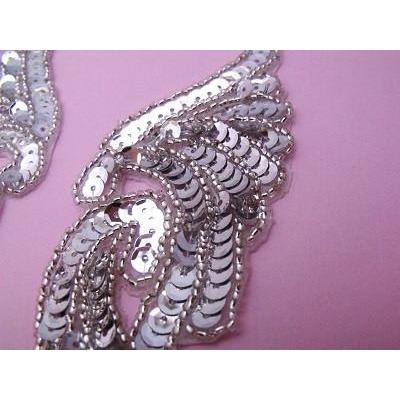 P-045 Silver sequin and bead pair.
