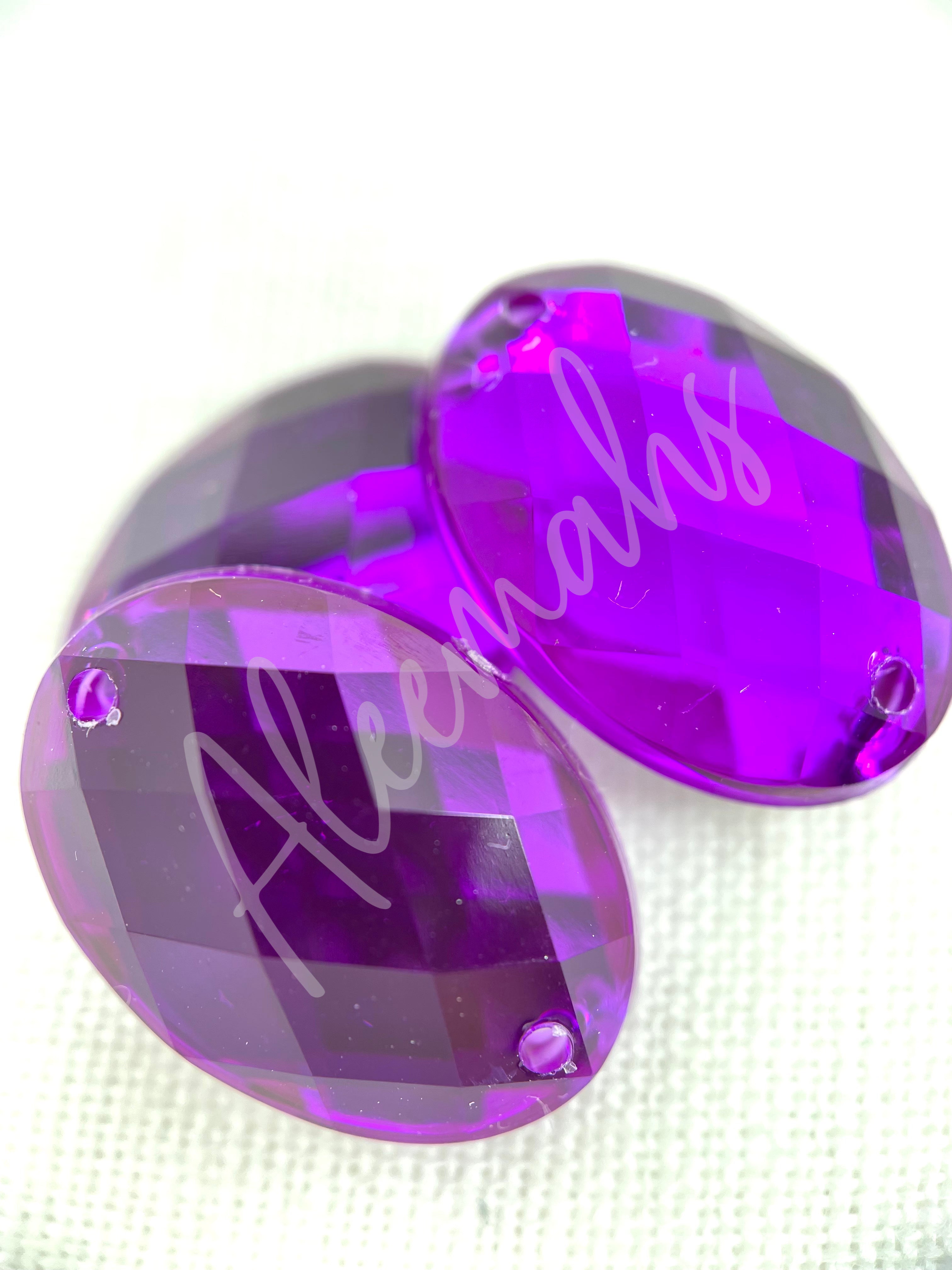 Purple Oval 13 x 18mm Acrylic Jewel