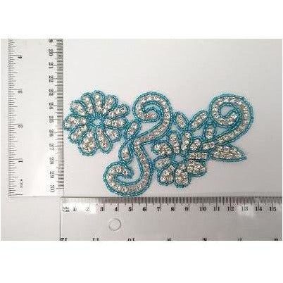 r-146-turquoise-bead-and-rhinestone-flower-applique